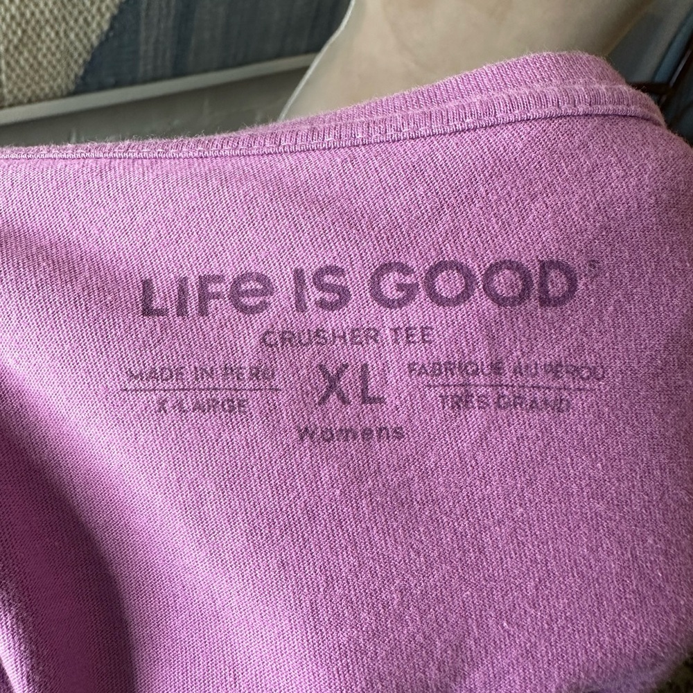 Life is Good Purple Peace Christmas Lights T-Shirt - Picture 11 of 11